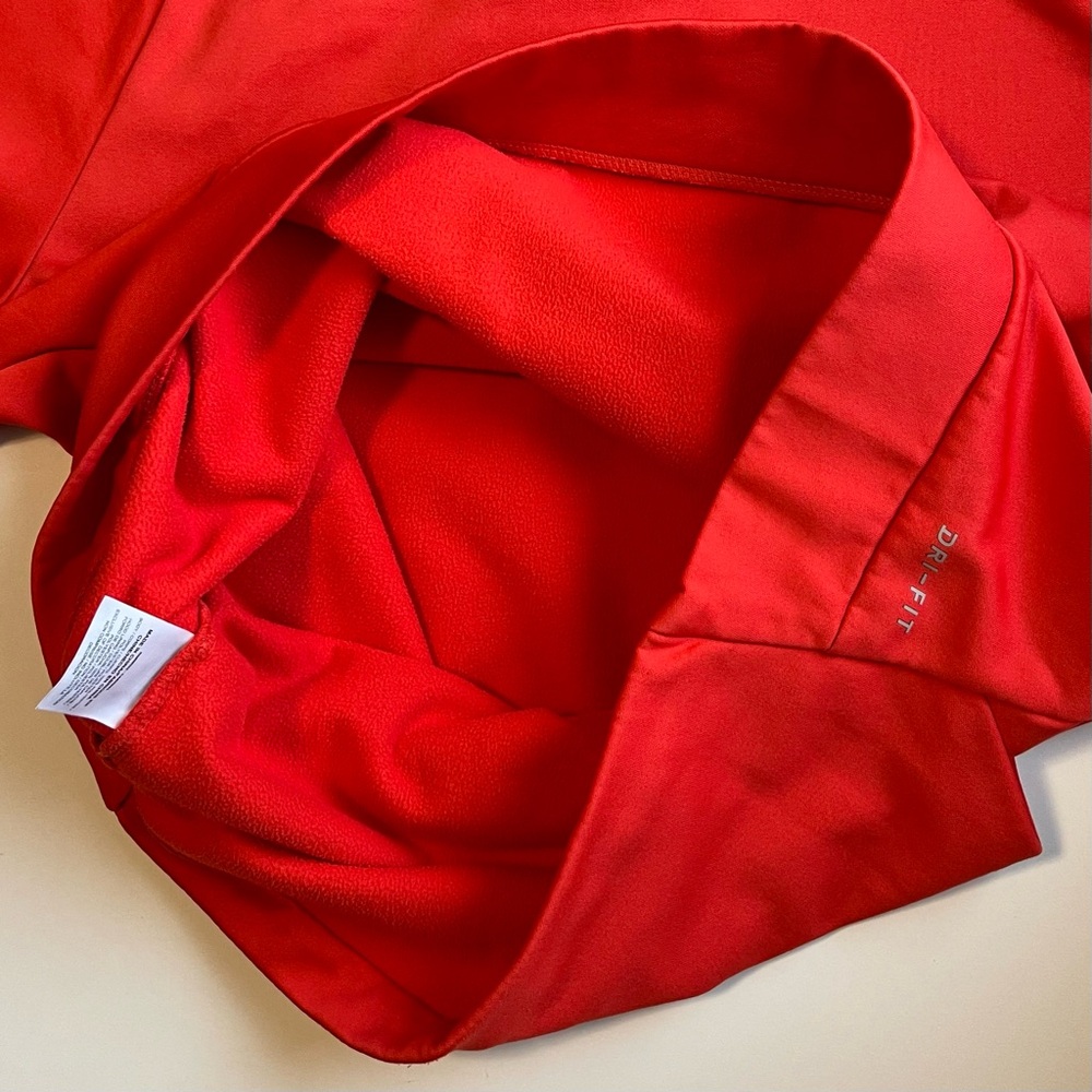 Nike Dri-Fit Swoosh Hoodie - Hot Red & Fleece Lined - Size Medium - Picture 9 of 12